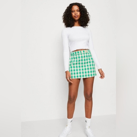 Vero Moda Breelil Tweed Mini Skirt in Green NWT - Picture 10 of 16